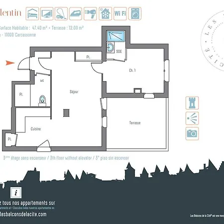 Apartment Le Saint Valentin - Les Balcons De La Cite Carcassonne